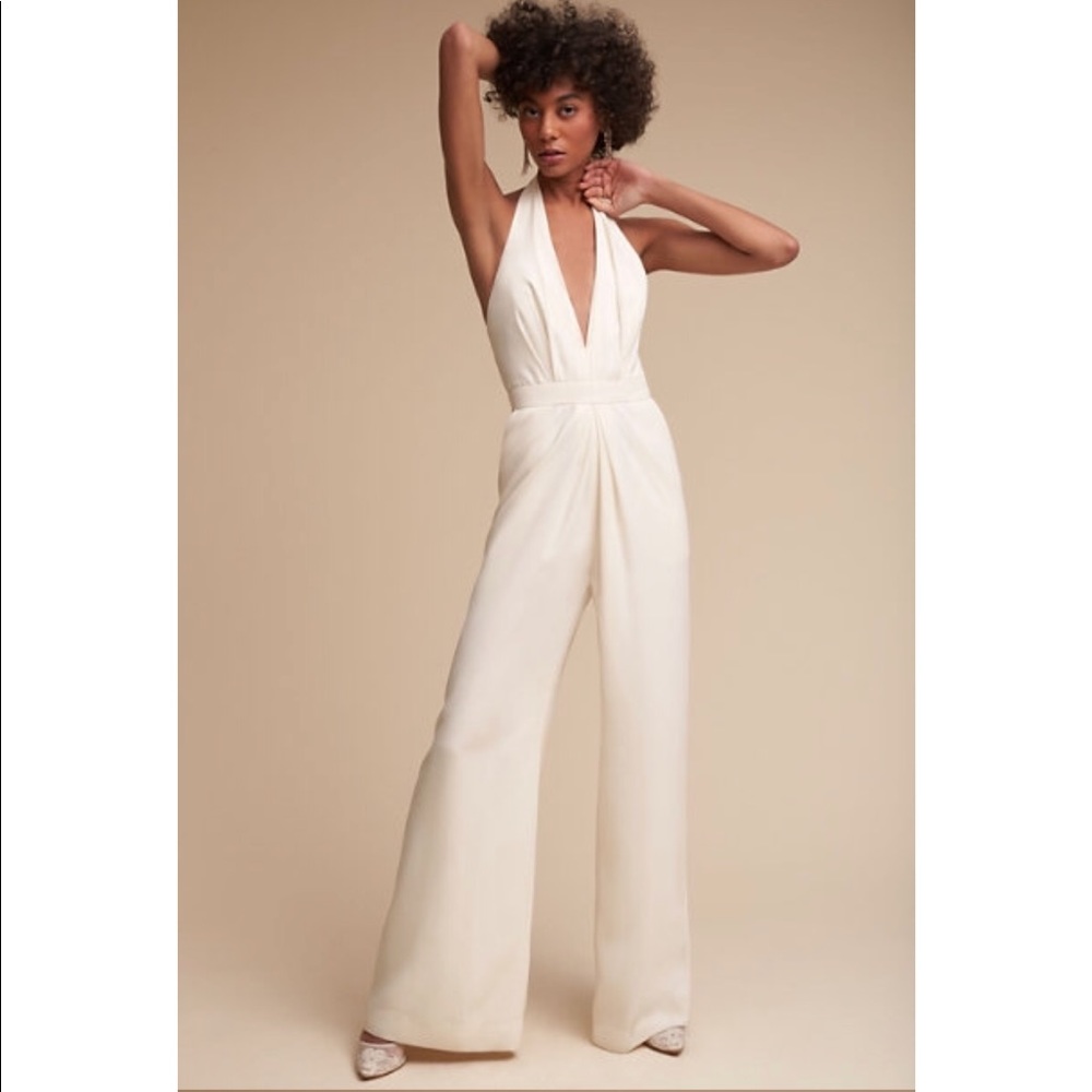 BHLDN White wedding jumpsuit sz 10